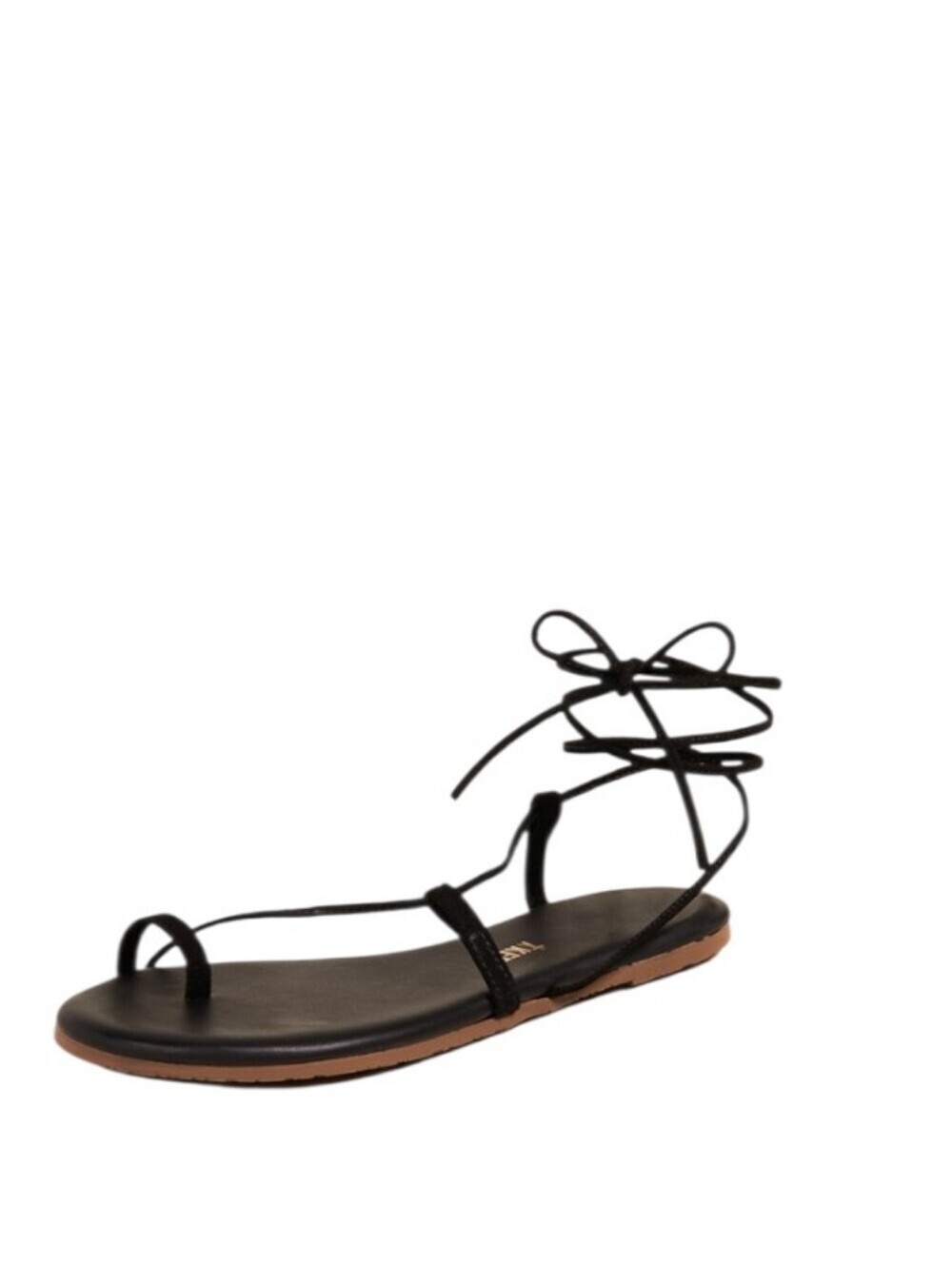 TKEES Jo Black Suede Lace-Up Strappy Women's Sandals Size 8